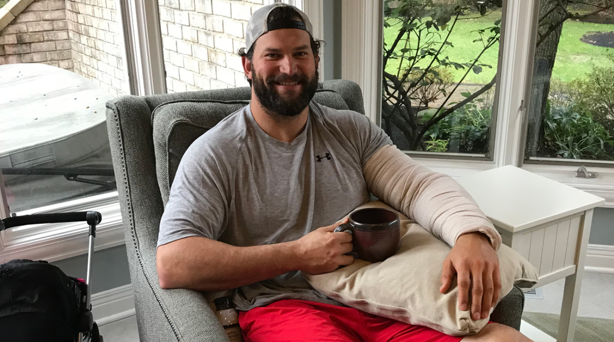 With his team playing more than 3,000 miles away, Joe Thomas watched from his home in Cleveland on Sunday.