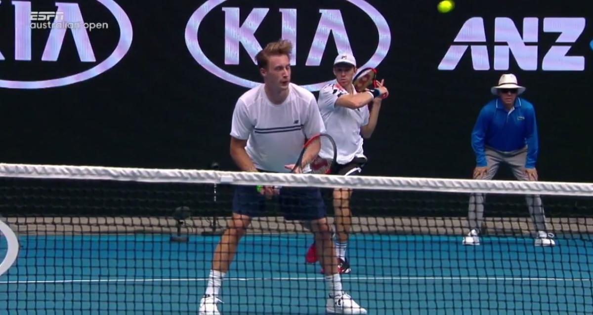 Australian Open Henri Kontinen takes tennis ball to head (Video