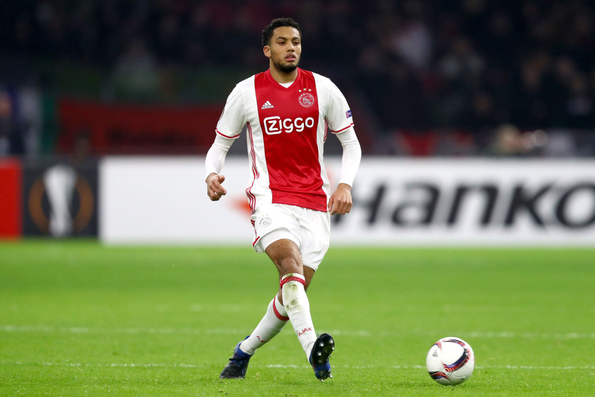 AMSTERDAM, NETHERLANDS - FEBRUARY 23: Jairo Riedewald of Ajax in action during the UEFA Europa League Round of 32 second leg match between Ajax Amsterdam and Legia Warszawa at Amsterdam Arena on February 23, 2017 in Amsterdam, Netherlands.  (Photo by Dean Mouhtaropoulos/Getty Images)