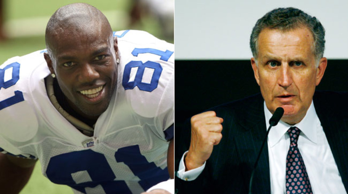 Former NFL wideout Terrell Owens and former commissioner Paul Tagliabue.