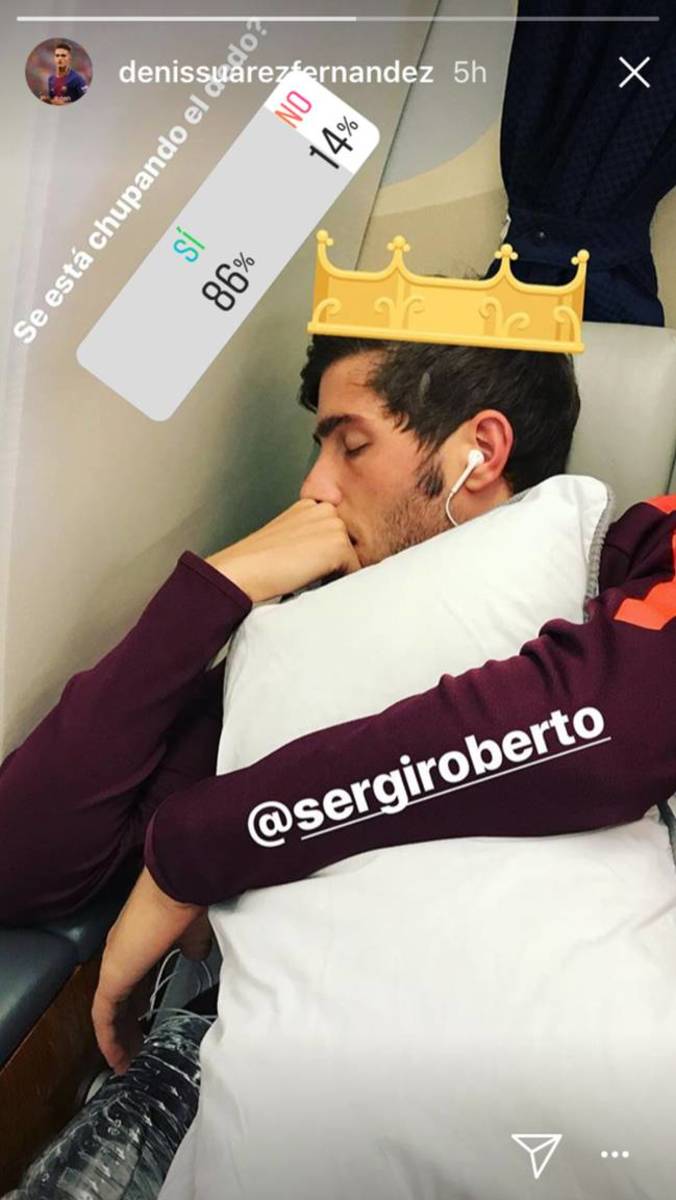 La divertida broma/encuesta de Denis Suárez sobre Sergi Roberto en Instagram. Foto Instagram Stories @denissuarezfernandez