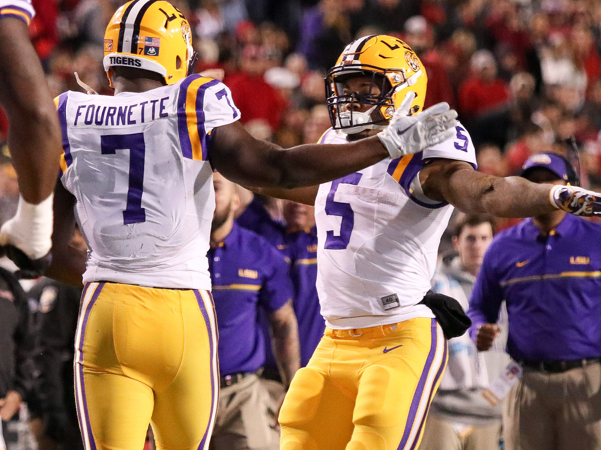 Guice runs with a different fire than his former teammate Leonard Fournette, the No. 4 pick in the 2017 draft by the Jaguars.