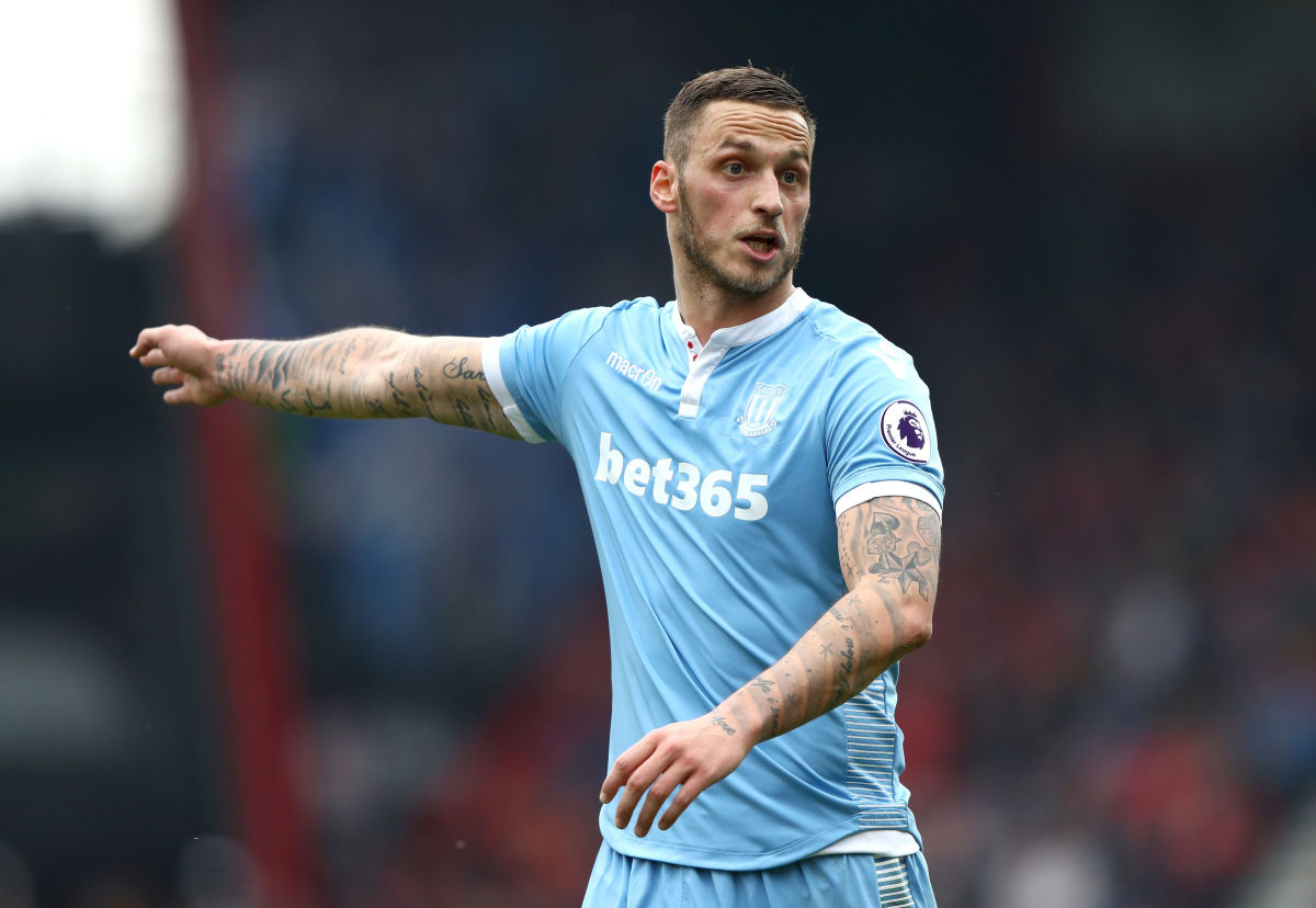 BOURNEMOUTH, ENGLAND - MAY 06: Marko Arnautovic of Stoke City looks on during the Premier League match between AFC Bournemouth and Stoke City at the Vitality Stadium on May 6, 2017 in Bournemouth, England.  (Photo by Ian Walton/Getty Images)