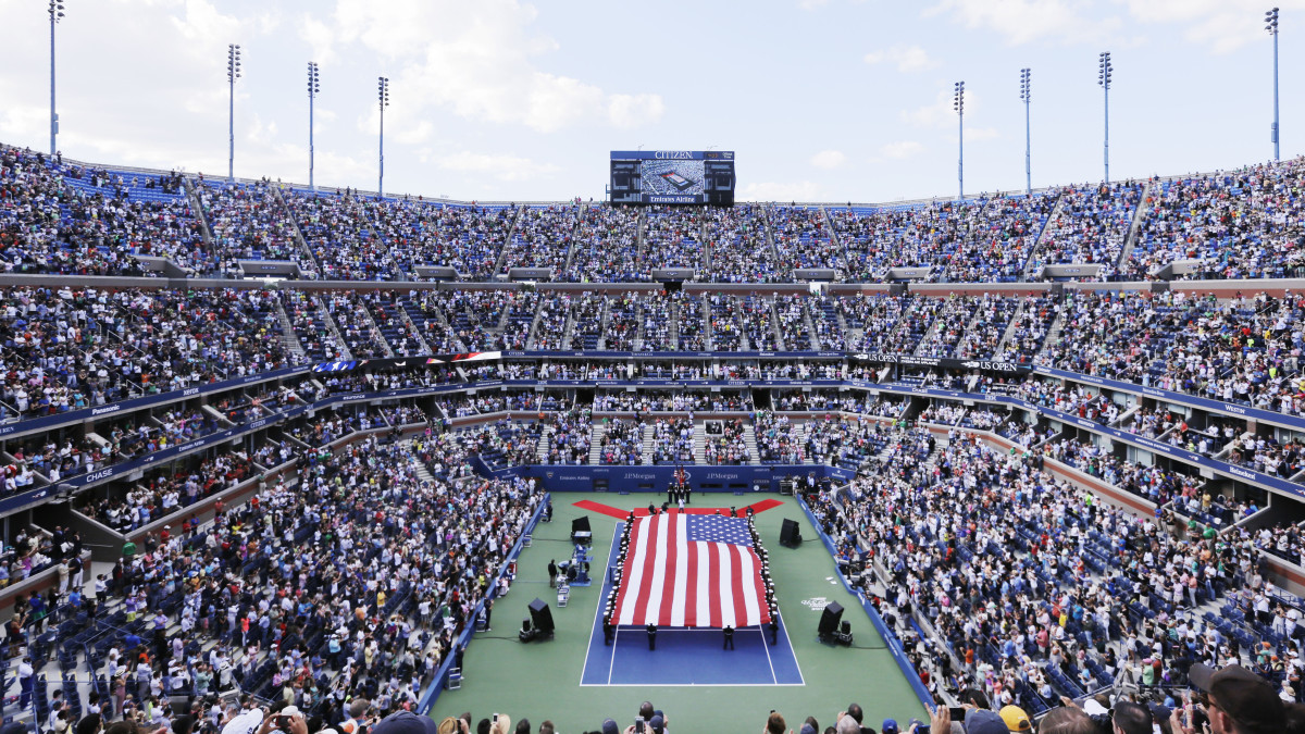 Главная арена us open. Стадион артура эша. Us open live. Us open теннис. Us open корт.