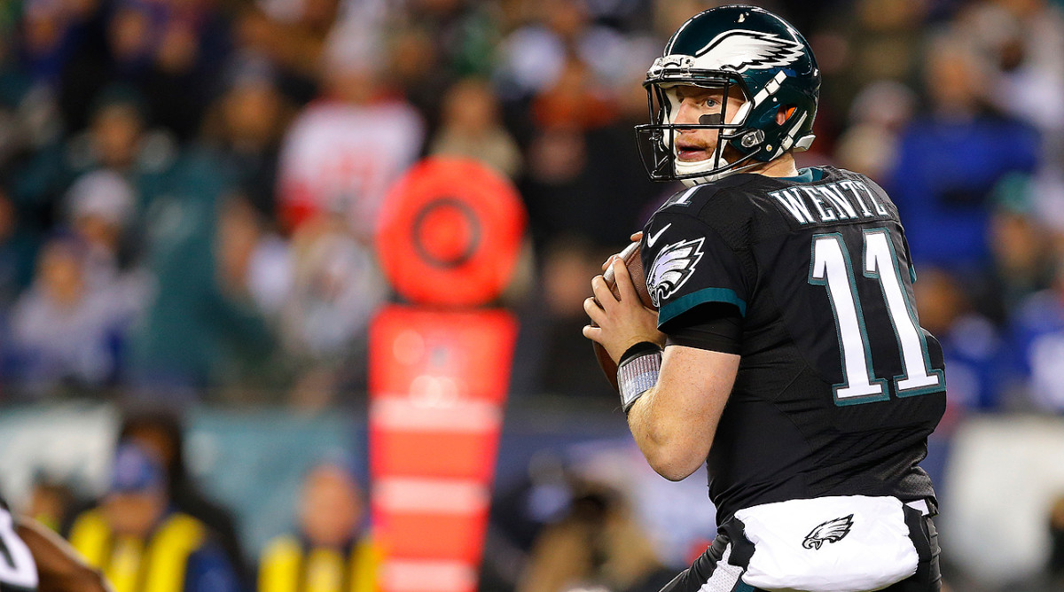 Carson Wentz finished his rookie season with 3,782 yards, 16 touchdowns and 14 interceptions. The Eagles were 7-9.