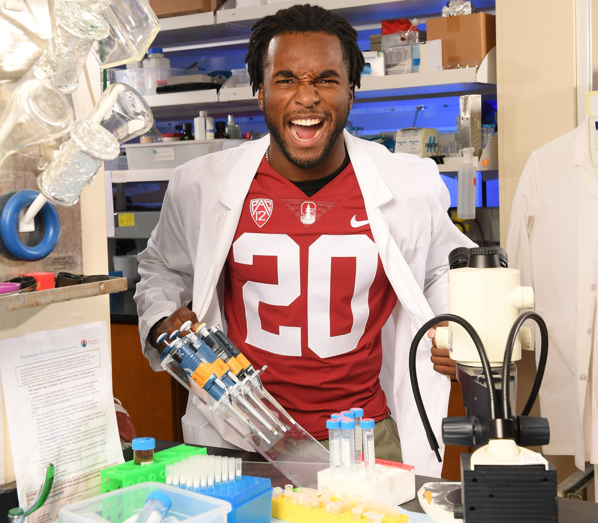 Love's Heisman candidacy doesn't keep him from going largely unnoticed in the stem cell lab where he works a few days per week during the season.