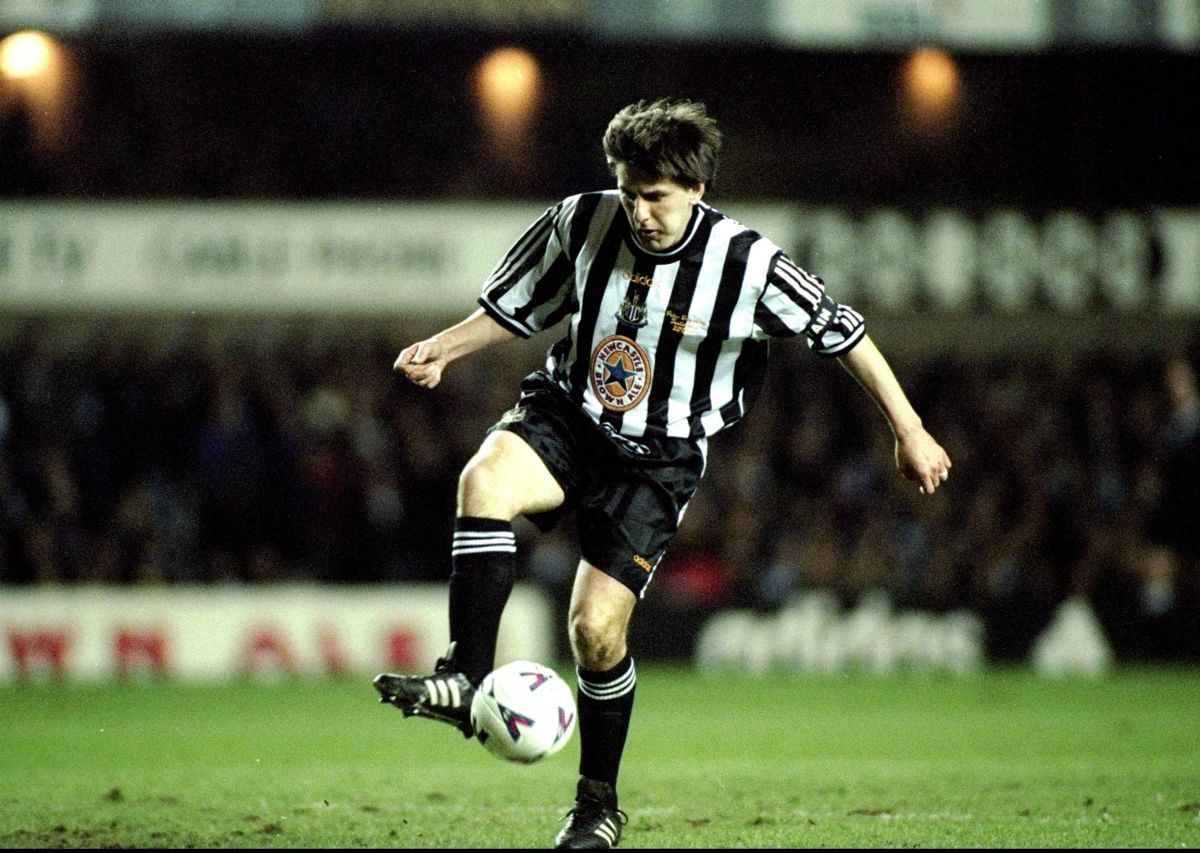 27 Jan 1999: Peter Beardsley in action during his testimonial match between Newcastle United and Celtic played at St James's park in Newcastle, England. \ Mandatory Credit: Mike Hewitt /Allsport