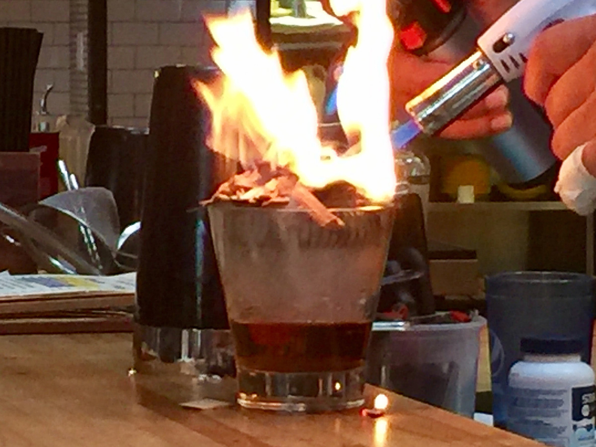 A smoke-infused cocktail from Industry Public House in Pittsburgh.