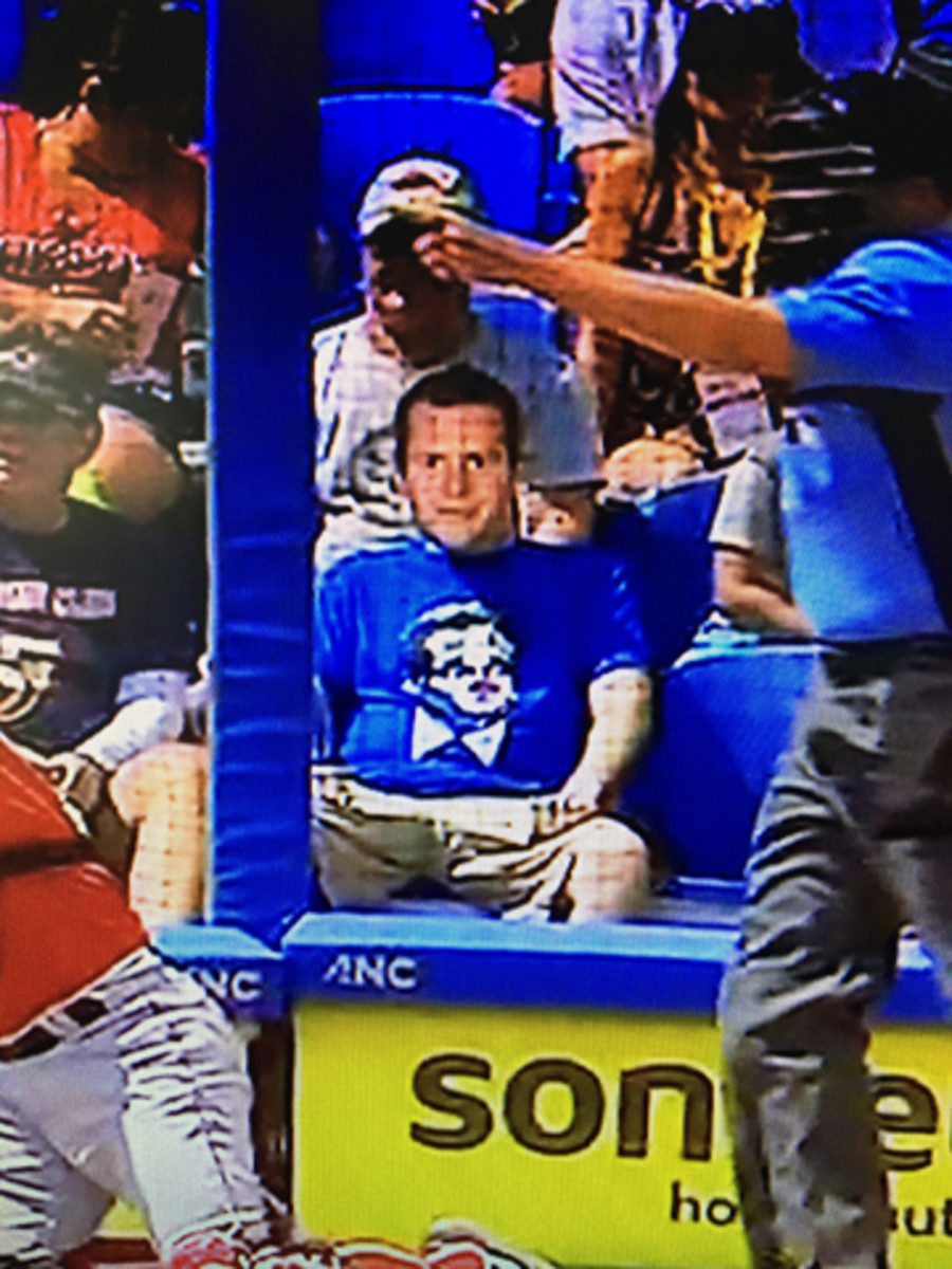 As seen on TV during the Red Sox-Blue Jays spring training game on Friday.