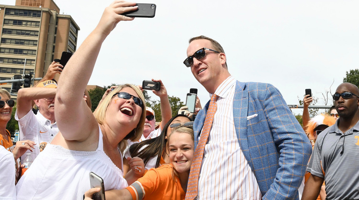 Peyton Manning has made public appearances—and posed for selfies—but largely has stayed out of the spotlight since retiring from football following the 2015 season.