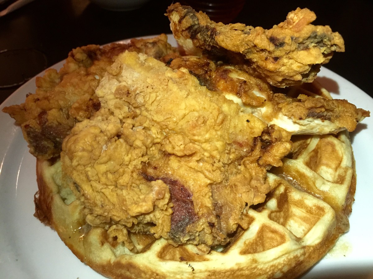 Chicken and waffles from 24 Diner. 