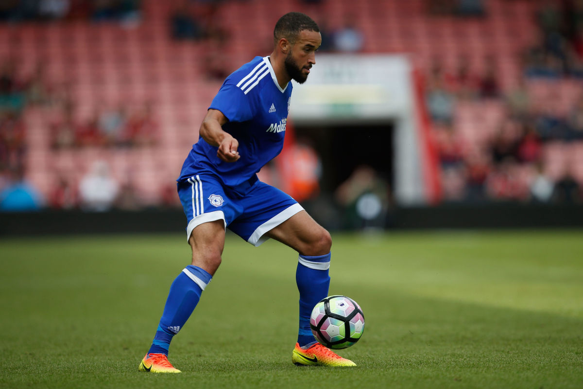 BOURNEMOUTH, ENGLAND - JULY 30:  Jazz Richards of Cardiff City during a pre-season match between Bournemouth and Cardiff City at Goldsands Stadium on July 30, 2016 in Bournemouth, England.  (Photo by Joel Ford/Getty Images)