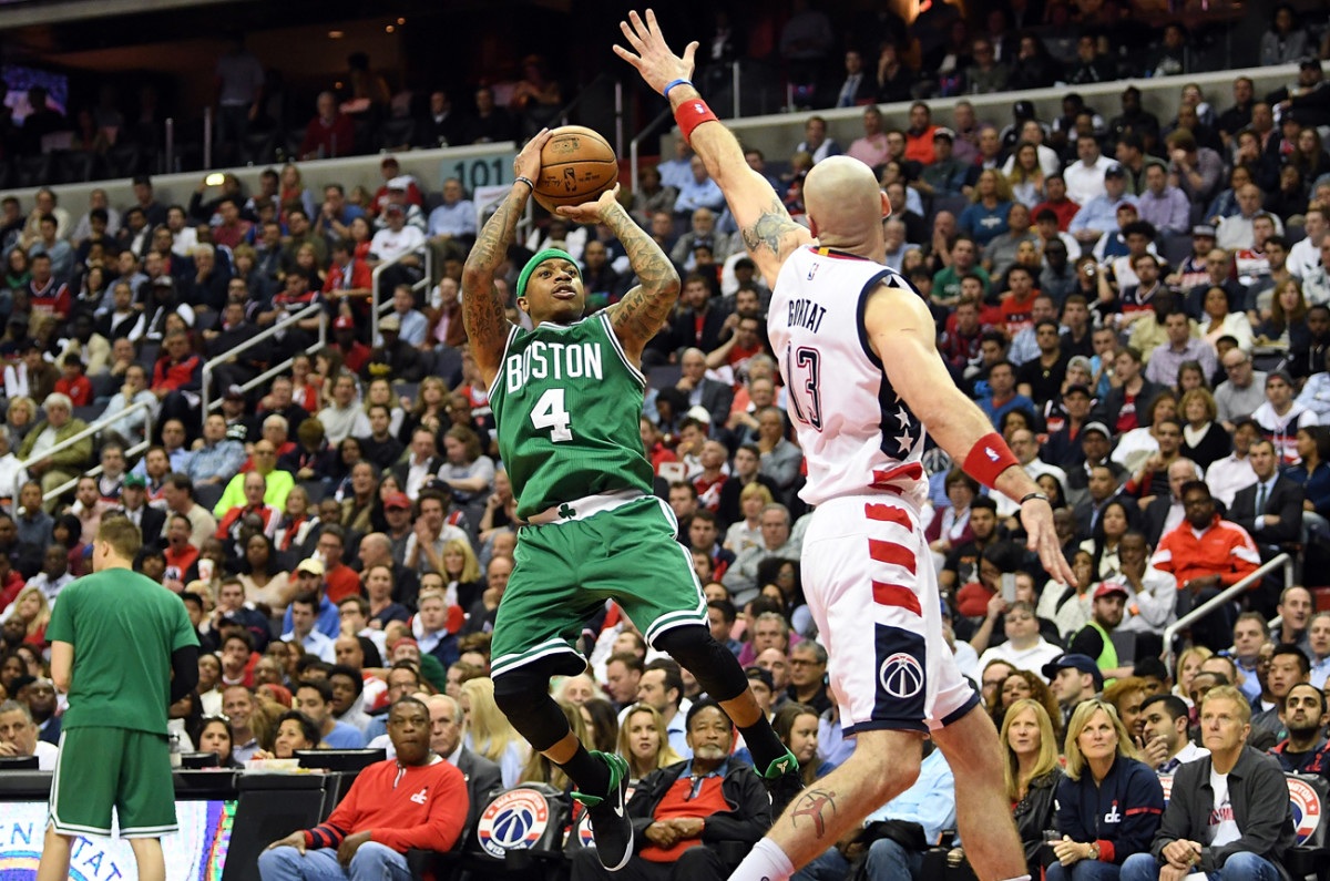Isaiah Thomas scored 53 points for the Celtics in their Game 2 win over the Wizards in the NBA playoffs. 