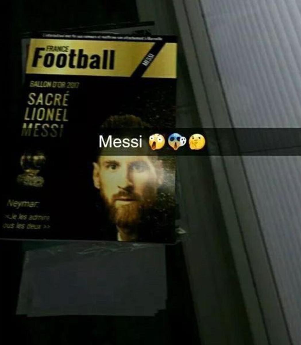  This alleged cover of France Football unveils Lionel Messi as the winner