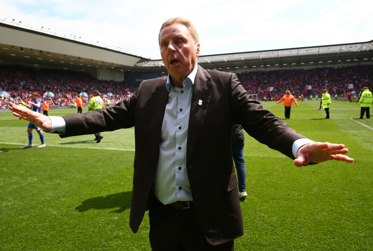 BRISTOL, ENGLAND - MAY 07:  Harry Redknapp, Manager of Birmingham City celebrates after his side avoid relegation after the Sky Bet Championship match between Bristol City and Birmingham City at Ashton Gate on May 7, 2017 in Bristol, England.  (Photo by Michael Steele/Getty Images)