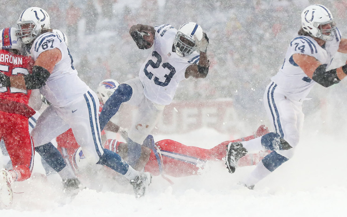 In the snow in Buffalo in Week 14.