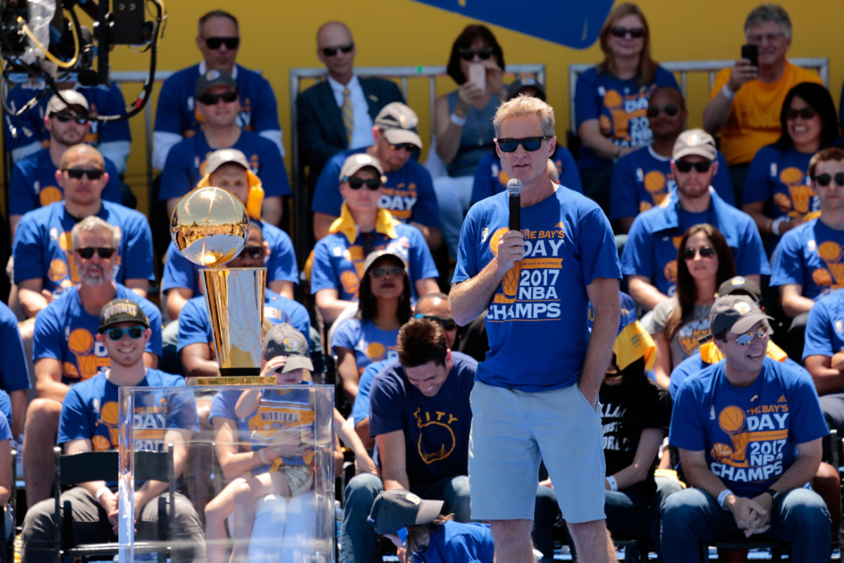 Warriors coach Steve Kerr has helped lead the team to three straight NBA Finals appearances and two championships.