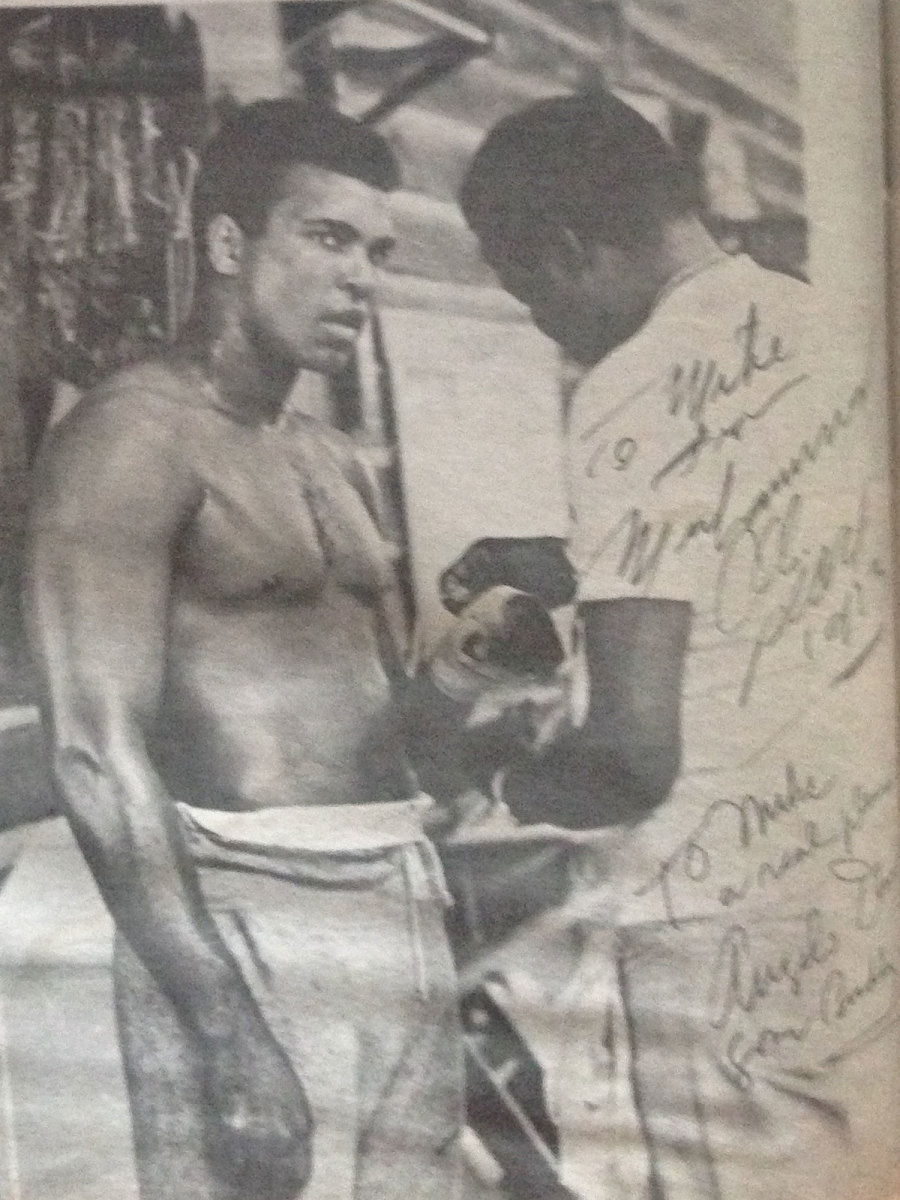 Ali and his friend Bundini Brown in an autographed photo provided by the author that ran with his story in the Yale Daily News in 1973.