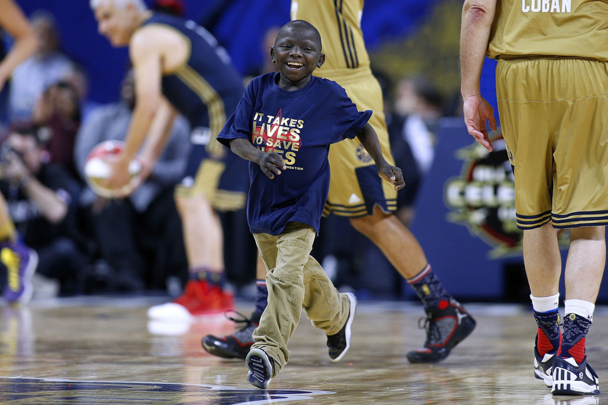 Jarrius Robertson, here at the NBA All-Star Game in February, has caught the attention of many in the sporting world.