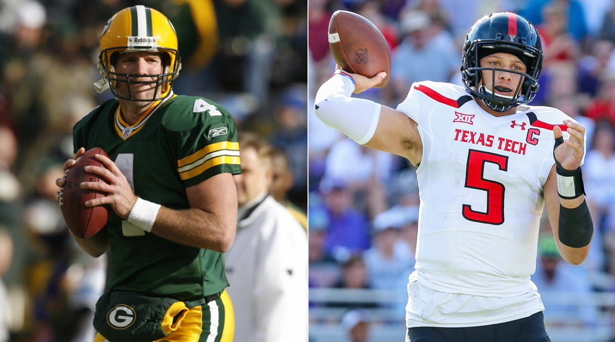 Pat Mahomes is drawing comparisons to Brett Favre; both are 6-foot-2, possess cannons for arms and are prone to improvising on the field.