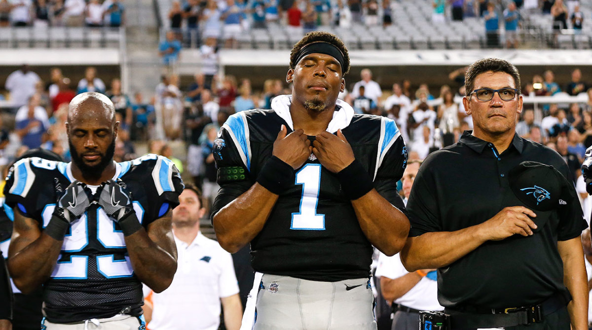 Panthers QB Cam Newton is considering protesting during the national anthem Sunday.