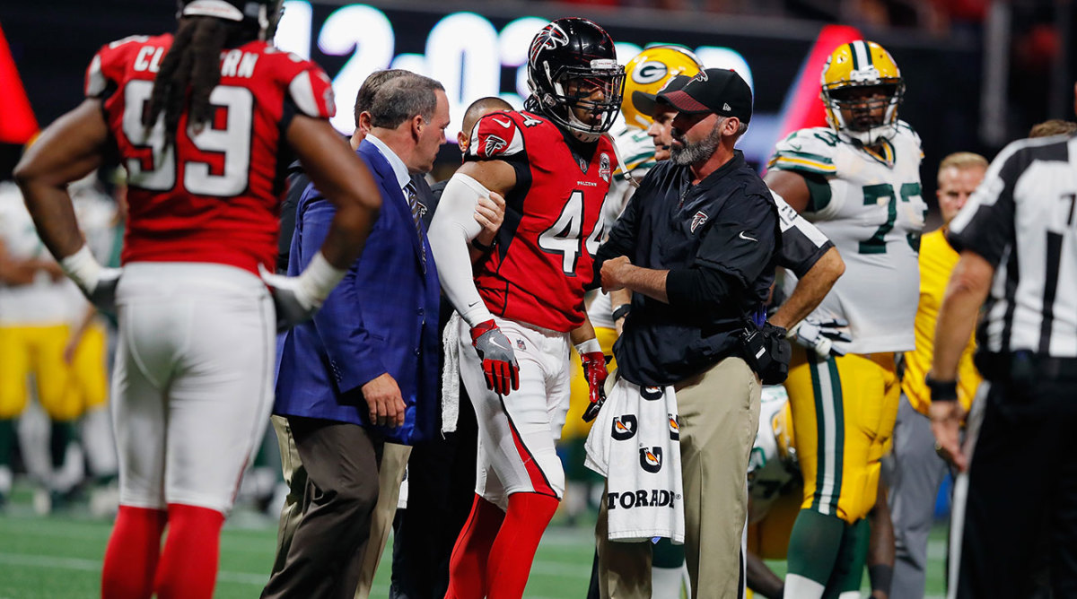 All-Pro edge rusher Vic Beasley will miss at least one week with a hamstring strain.