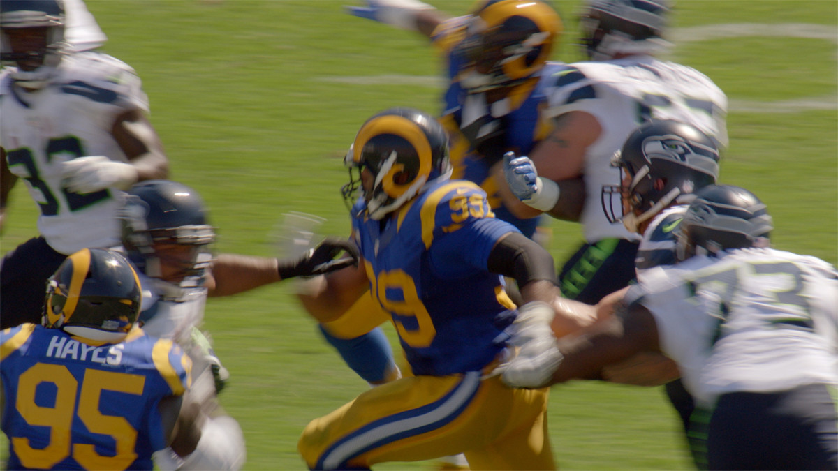 Aaron Donald was in the middle of the action throughout the season for the Rams.