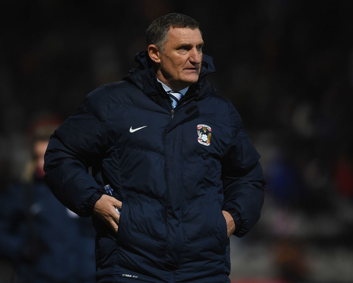 BRADFORD, ENGLAND - NOVEMBER 24:  Tony Mowbray of Coventry City looks on during the Sky Bet League One match between Bradford City and Coventry City at Coral Windows Stadium on November 24, 2015 in Bradford, United Kingdom.  (Photo by Laurence Griffiths/Getty Images)