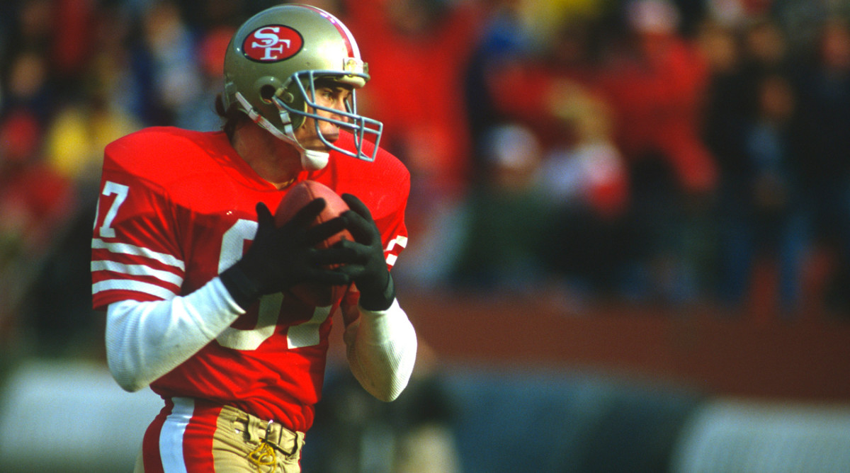 Wide receiver Dwight Clark spent his entire nine-year playing career with the 49ers, winning two Super Bowls (16 and 19) with the franchise.
