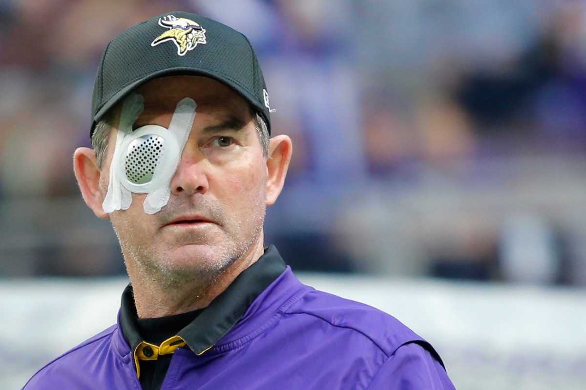 Vikings coach Mike Zimmer missed one game last season with eye issues and has now had eight surgeries trying to correct the problems.