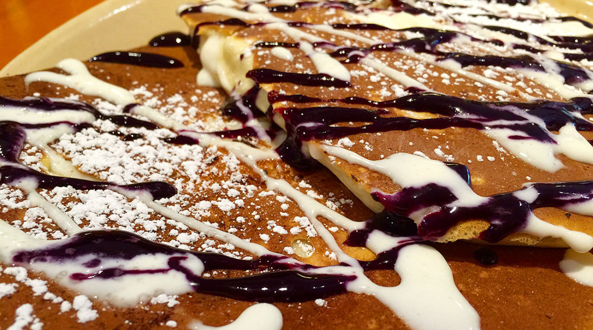 The blueberry danish pancakes from Snooze that helped cure a cold.