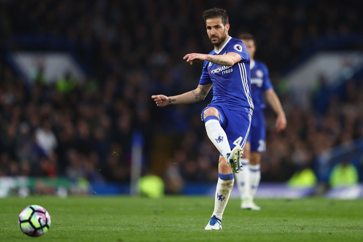 LONDON, ENGLAND - MAY 08:  Cesc Fabregas of Chelsea during the Premier League match between Chelsea and Middlesbrough at Stamford Bridge on May 8, 2017 in London, England.  (Photo by Michael Steele/Getty Images)
