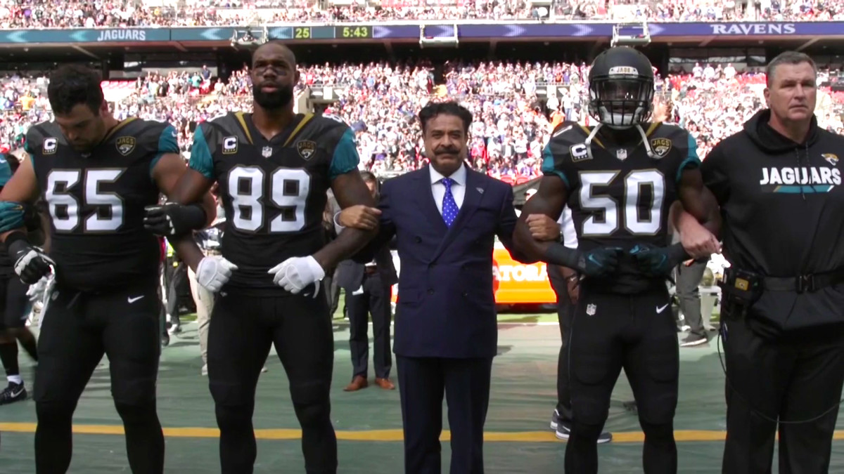 With the players at Wembley for the anthem.
