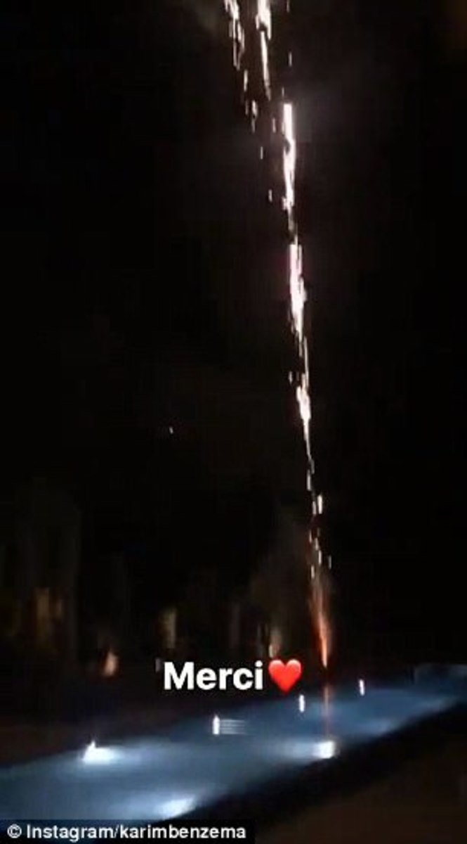 There were also fireworks to celebrate Benzema's birthday