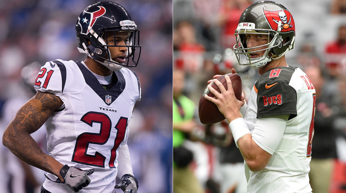 A.J. Bouye (left) and Mike Glennon figure to strike it rich with free agency set to open.