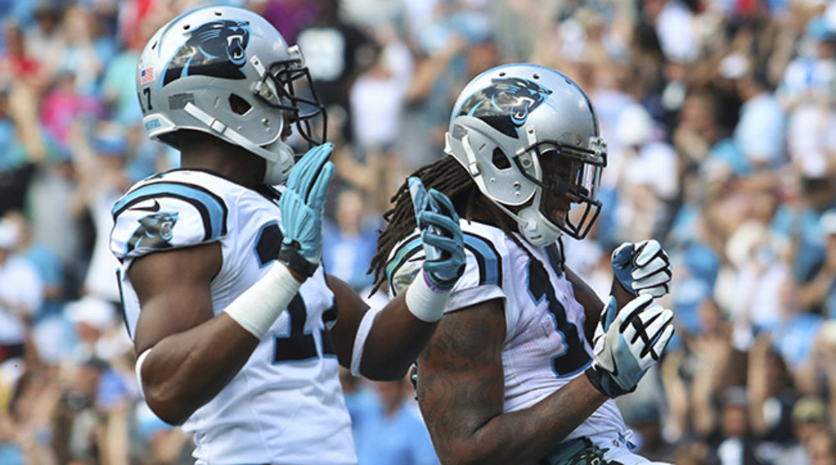 Devin Funchess is flagged for being a little too good at Kelvin Benjamin's "Pause On 'Em" dance.