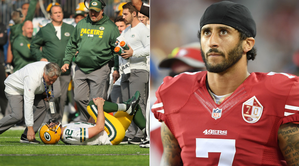 With the injury to Aaron Rodgers, the Packers could look around to see what quarterbacks—like Colin Kaepernick—are available.