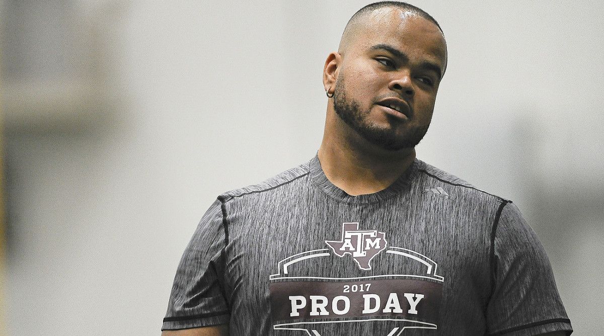 London-born lineman Jermaine Eluemunor was drafted in the fifth round by the Ravens.