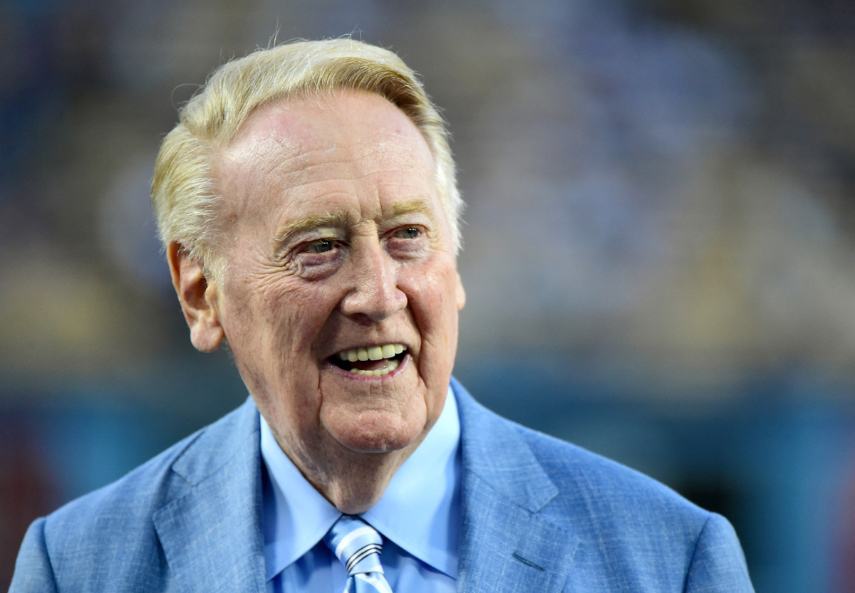 This is the first season Vin Scully isn’t calling Los Angeles Dodgers games since 1949, when the team was still located in Brooklyn.