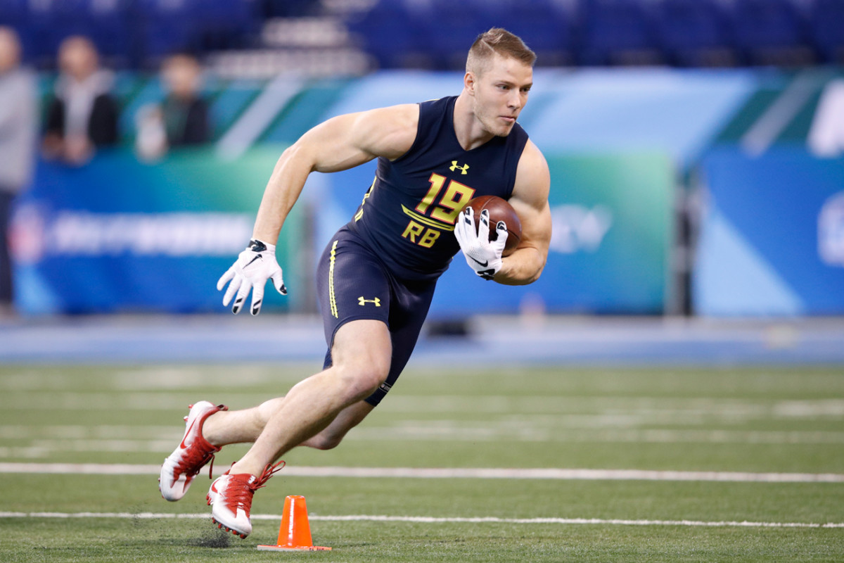 NFL teams are excited about Christian McCaffrey’s diverse skill set, but worried whether his slight frame can stand up to the rigors of the pro game.