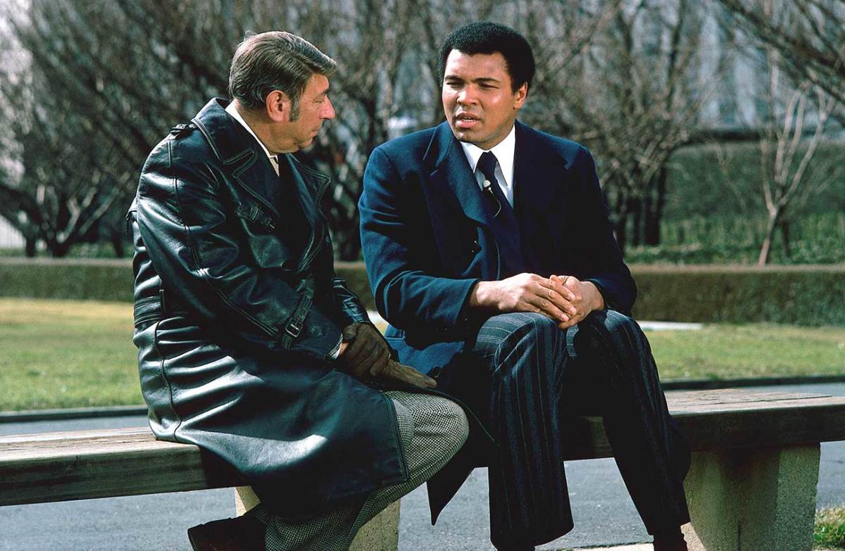 Howard Cosell and Muhammad Ali, 1975.