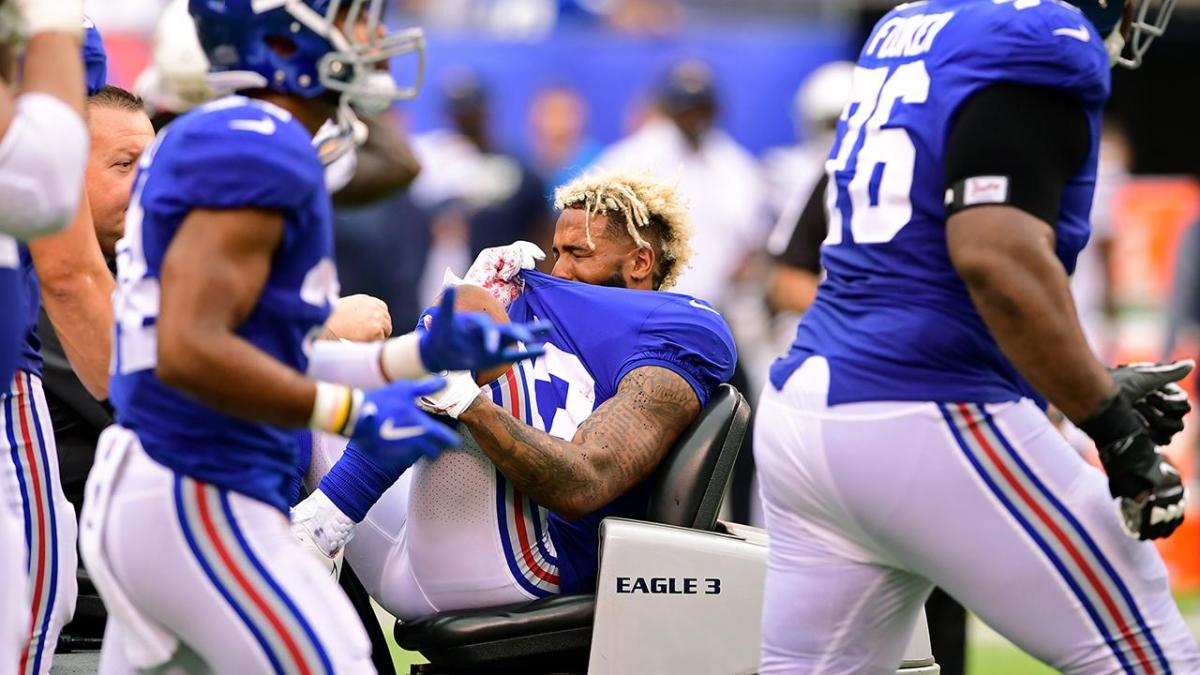 Odell Beckham Giants WR injures leg Sports Illustrated