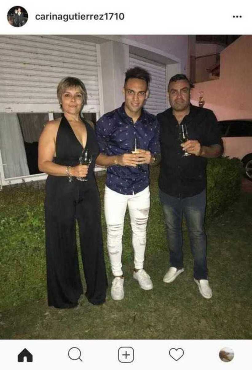 Lautaro Martínez festejó en familia.