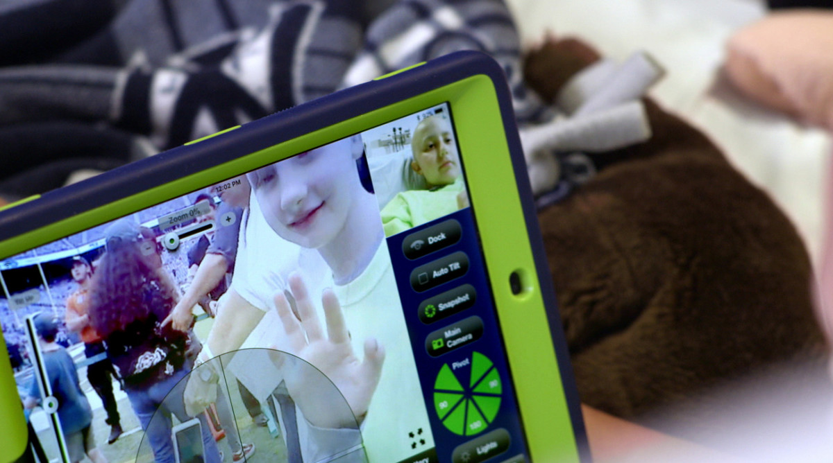 The tablet interface for the VGo robot.