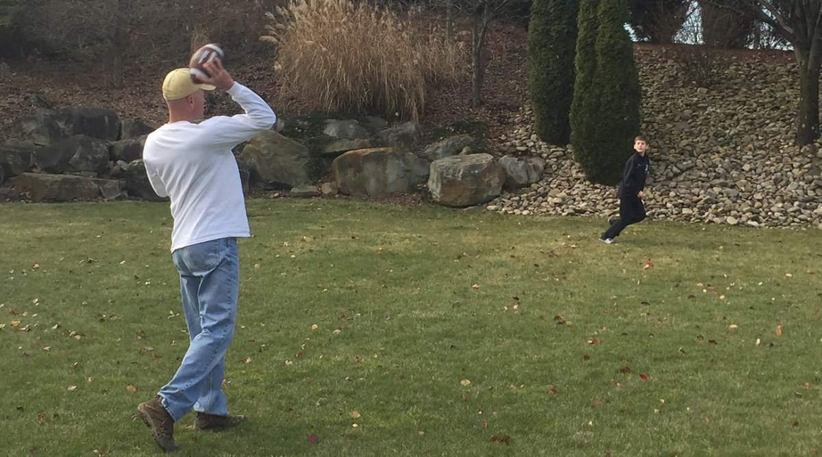 Watching Steelers football was once a family tradition, but Jim Colletti now spends his Sundays doing other things, like tossing the football with his son.