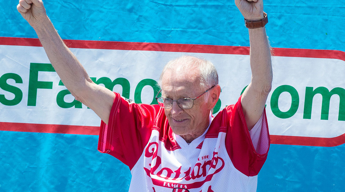 Rich ate 29 hot dogs at this year's Nathan's Hot Dog Eating Contest. 