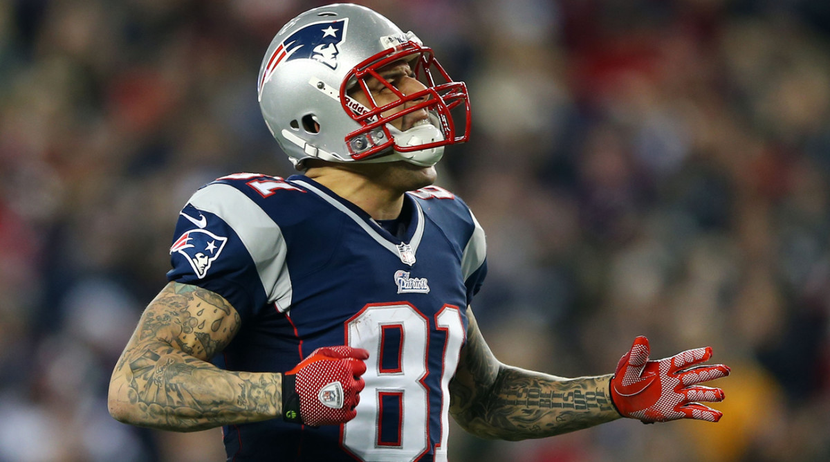 Aaron Hernandez played three seasons for the Patriots from 2010 through 2012.