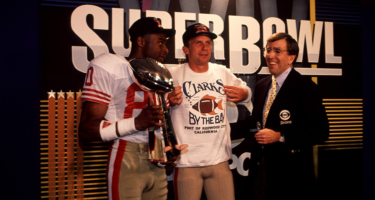 Brent Musburger was in the middle of many historic NFL moments, like the 49ers’ 55-10 Super Bowl victory over the Broncos in 1990.