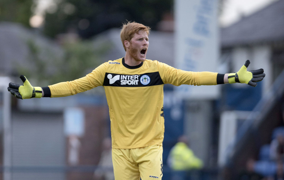 MACCLESFIELD, ENGLAND - JULY 20: Adam Bogdan of Wigan Athletic in action during the Pre-Season Friendly between Macclesfield Town and Wigan Athletic at Moss Rose Ground on July 20, 2016 in Macclesfield, England. (Photo by Nathan Stirk/Getty Images)