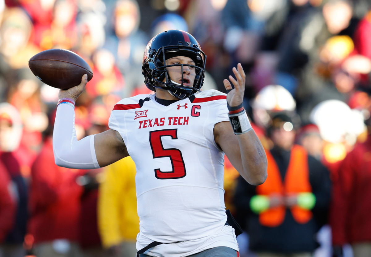 Texas Tech quarterback Pat Mahomes is rocketing up draft boards and could be selected in the top 15 next Thursday.